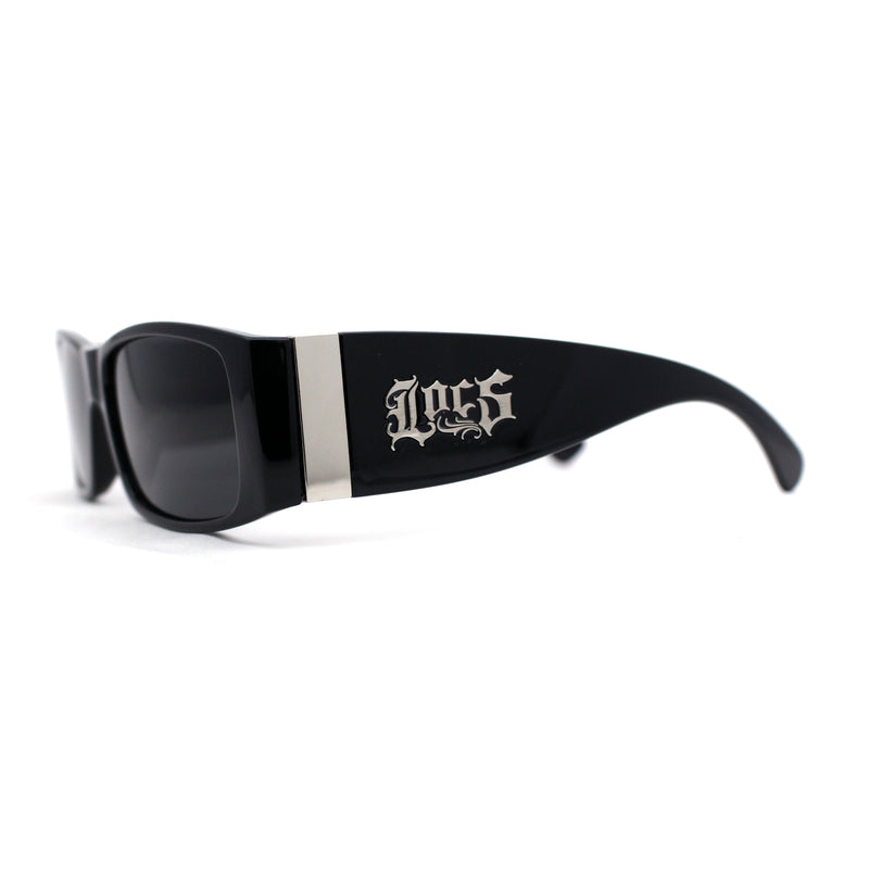 All Black Locs Square Narrow Rectangle Gangster Sunglasses