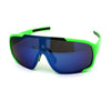 Mens Exposed Mirrored Lens Racer Shield Plastic Sport Sunglasses