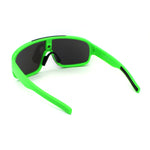 Mens Exposed Mirrored Lens Racer Shield Plastic Sport Sunglasses