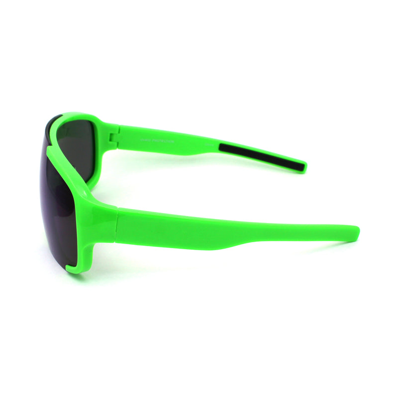 Mens Exposed Mirrored Lens Racer Shield Plastic Sport Sunglasses