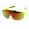 Mens Exposed Mirrored Lens Racer Shield Plastic Sport Sunglasses