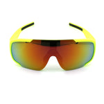 Mens Exposed Mirrored Lens Racer Shield Plastic Sport Sunglasses