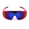 Mens Exposed Mirrored Lens Racer Shield Plastic Sport Sunglasses