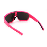 Mens Exposed Mirrored Lens Racer Shield Plastic Sport Sunglasses