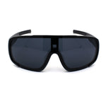 Mens Exposed Mirrored Lens Racer Shield Plastic Sport Sunglasses