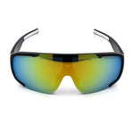 Kush Mens Exposed Mirror Lens Racer Shield Plastic Sunglasses