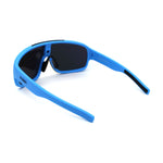 Kush Mens Exposed Mirror Lens Racer Shield Plastic Sunglasses