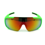 Kush Mens Exposed Mirror Lens Racer Shield Plastic Sunglasses