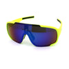 Kush Mens Exposed Mirror Lens Racer Shield Plastic Sunglasses