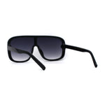 Womens Flat Top Mafia Plastic Rectangular Shield Sunglasses