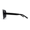 Womens Flat Top Mafia Plastic Rectangular Shield Sunglasses