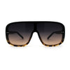 Womens Flat Top Mafia Plastic Rectangular Shield Sunglasses