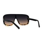 Womens Flat Top Mafia Plastic Rectangular Shield Sunglasses