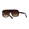 Womens Flat Top Mafia Plastic Rectangular Shield Sunglasses