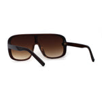 Womens Flat Top Mafia Plastic Rectangular Shield Sunglasses