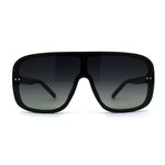 Womens Flat Top Mafia Plastic Rectangular Shield Sunglasses