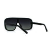 Womens Flat Top Mafia Plastic Rectangular Shield Sunglasses