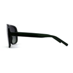 Womens Flat Top Mafia Plastic Rectangular Shield Sunglasses