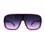 Womens Flat Top Mafia Plastic Rectangular Shield Sunglasses