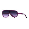 Womens Flat Top Mafia Plastic Rectangular Shield Sunglasses