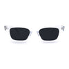 Retro Narrow Rectangular Horn Plastic Neck Chain Sunglasses Tortoise Black