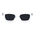 Retro Narrow Rectangular Horn Plastic Neck Chain Sunglasses Tortoise Black