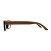 Mens Classic Rectangle Wood Grain Spring Hinge Arm Plastic Reading Glasses
