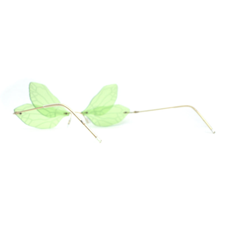 Dragonfly Wing Avant Garde Unique Retro Rimless Sunglasses