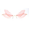 Dragonfly Wing Avant Garde Unique Retro Rimless Sunglasses