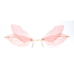 Dragonfly Wing Avant Garde Unique Retro Rimless Sunglasses