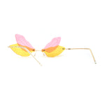 Dragonfly Wing Avant Garde Unique Retro Rimless Sunglasses