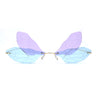 Dragonfly Wing Avant Garde Unique Retro Rimless Sunglasses