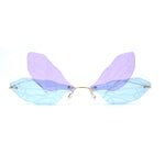 Dragonfly Wing Avant Garde Unique Retro Rimless Sunglasses