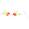 Dragonfly Wing Avant Garde Unique Retro Rimless Sunglasses