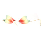 Dragonfly Wing Avant Garde Unique Retro Rimless Sunglasses