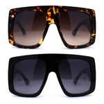 Oversized Flat Top Thick Plastic Mobster Fashion Sunglasses