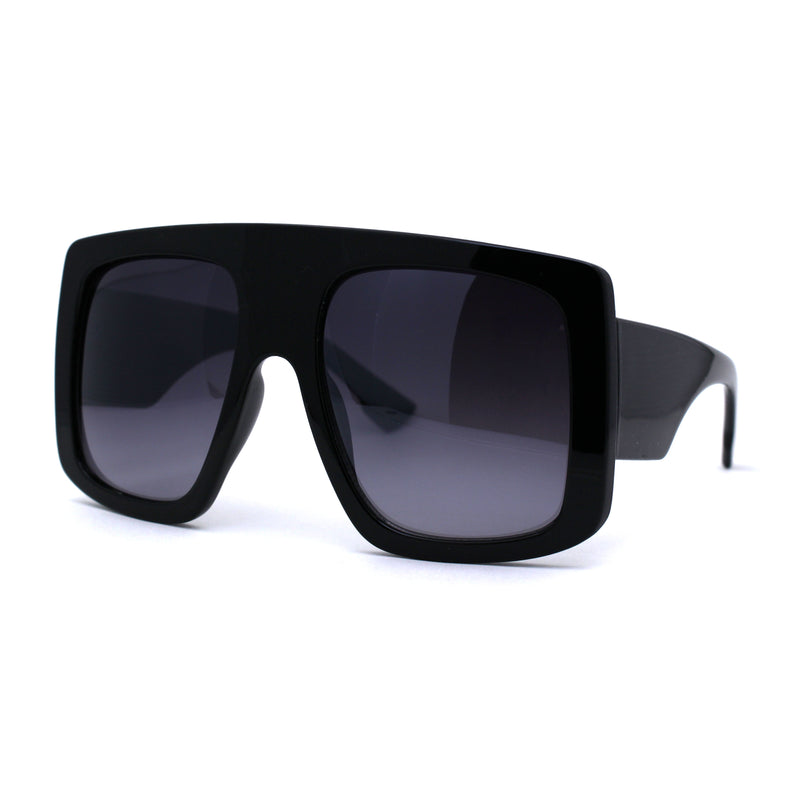 Oversized Flat Top Thick Plastic Mobster Fashion Sunglasses