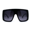 Oversized Flat Top Thick Plastic Mobster Fashion Sunglasses