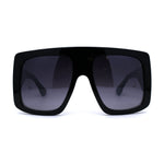 Oversized Flat Top Thick Plastic Mobster Fashion Sunglasses