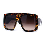 Oversized Flat Top Thick Plastic Mobster Fashion Sunglasses