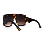 Oversized Flat Top Thick Plastic Mobster Fashion Sunglasses