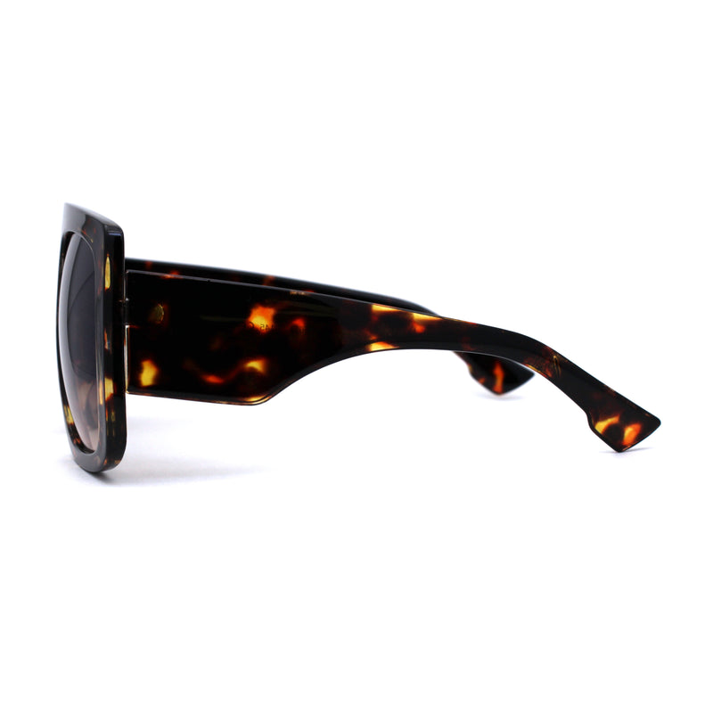 Oversized Flat Top Thick Plastic Mobster Fashion Sunglasses