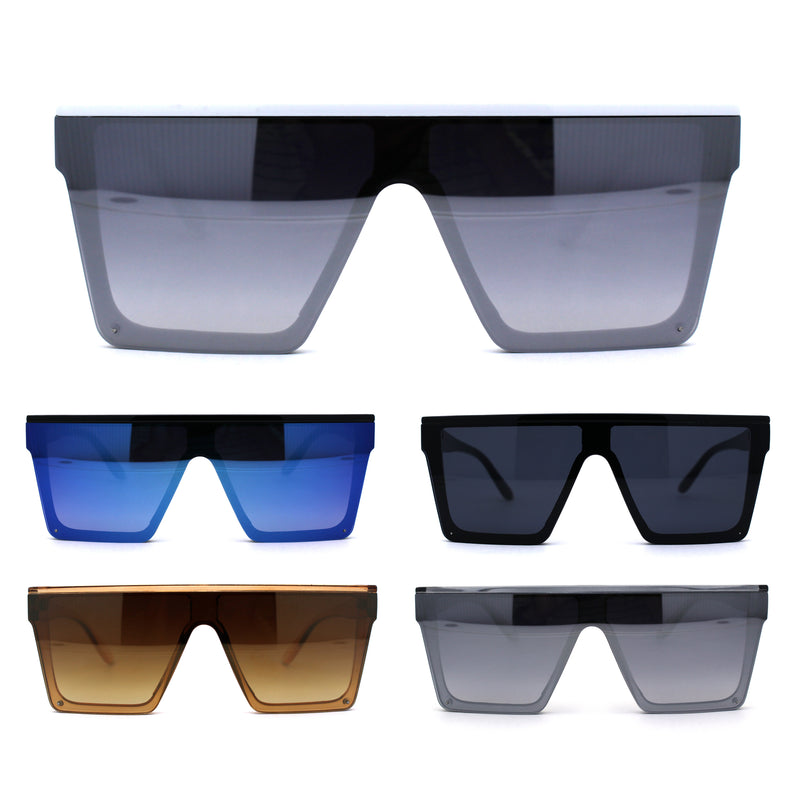 Half Rim Style Flat Top Squared Rectangular Retro Fashion Sunglasses