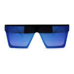 Half Rim Style Flat Top Squared Rectangular Retro Fashion Sunglasses