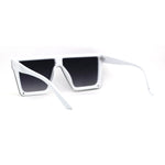 Half Rim Style Flat Top Squared Rectangular Retro Fashion Sunglasses