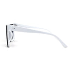 Half Rim Style Flat Top Squared Rectangular Retro Fashion Sunglasses