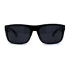 Locs Classic Manly All Black Gangster Sport Rectangular Sunglasses