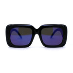 Womens Mod Thick Plastic Rectangular Designer Sunglasses