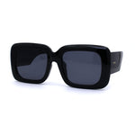 Womens Mod Thick Plastic Rectangular Designer Sunglasses