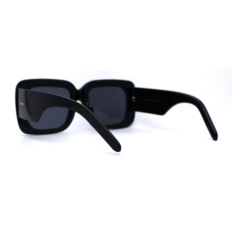 Womens Mod Thick Plastic Rectangular Designer Sunglasses